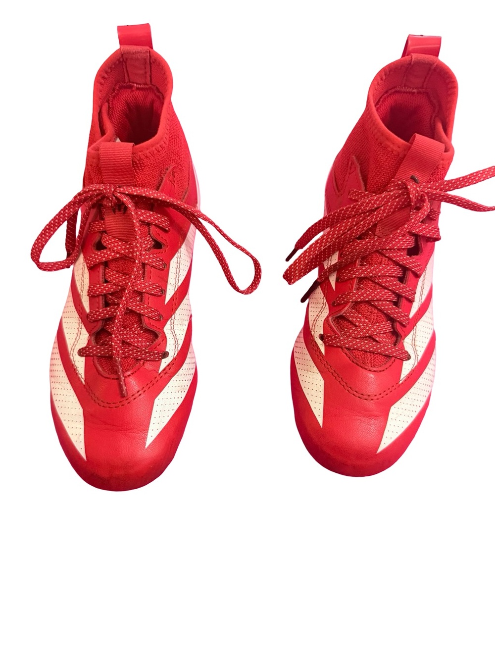 Adidas mahomes 1.0 adizero impact youth football cleats - red & white - size 3